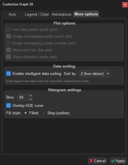 More Options Tab